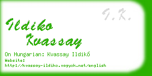ildiko kvassay business card