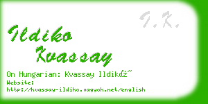 ildiko kvassay business card